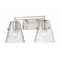 Z-Lite Analia Vanity, 2-Light, 16.5 In.W x 7.5 In.L x 9.25 In.H, Brushed Nickel/Clear Ribbed 1101-2V-BN - alternate 4